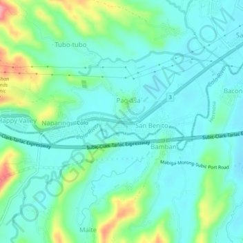 Mappa topografica Magsaysay, altitudine, rilievo