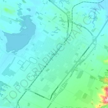 Mappa topografica Levin, altitudine, rilievo