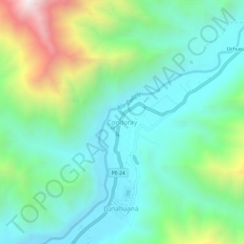 Mappa topografica Condoray, altitudine, rilievo