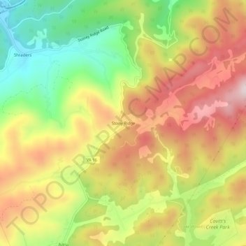 Mappa topografica Stony Ridge, altitudine, rilievo