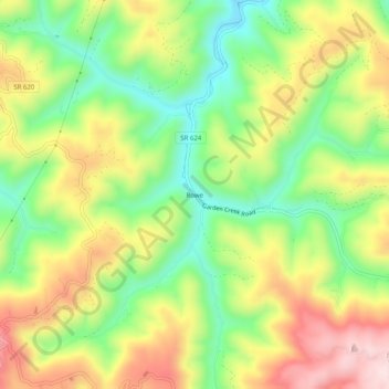 Mappa topografica Rowe, altitudine, rilievo