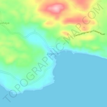 Mappa topografica Baganian, altitudine, rilievo