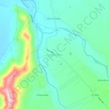 Mappa topografica Puente Negro, altitudine, rilievo