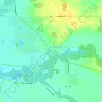 Mappa topografica Benton, altitudine, rilievo