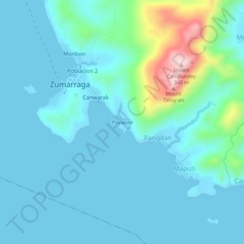 Mappa topografica Payapay, altitudine, rilievo