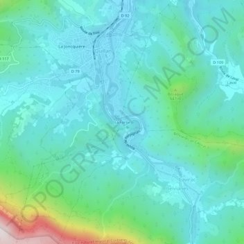 Mappa topografica La Forge, altitudine, rilievo