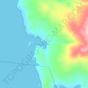 Mappa topografica Caleta Honoratos, altitudine, rilievo