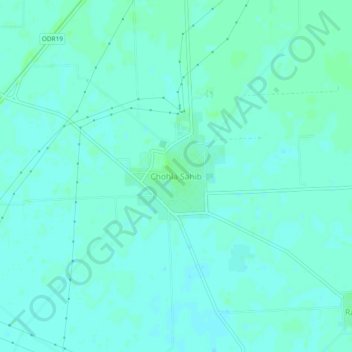 Mappa topografica Chohla Sahib, altitudine, rilievo