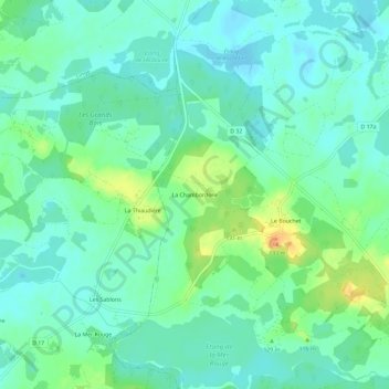 Mappa topografica La Chamborderie, altitudine, rilievo