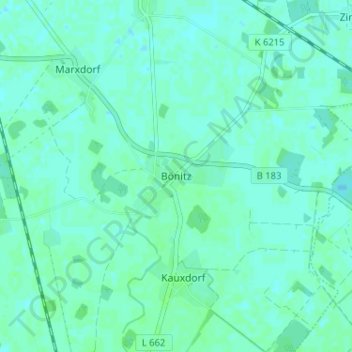 Mappa topografica Bönitz, altitudine, rilievo
