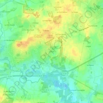 Mappa topografica Sermon, altitudine, rilievo