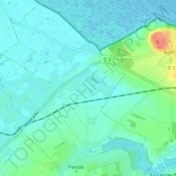 Mappa topografica Routhiauville, altitudine, rilievo