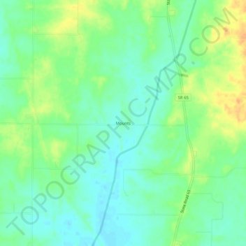 Mappa topografica Mounts, altitudine, rilievo