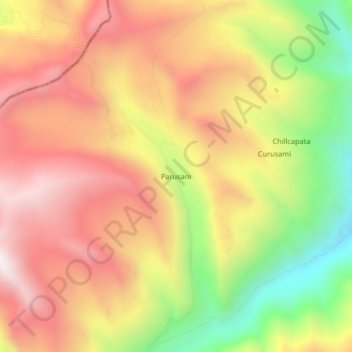 Mappa topografica Parusani, altitudine, rilievo
