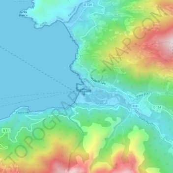 Mappa topografica Porto, altitudine, rilievo
