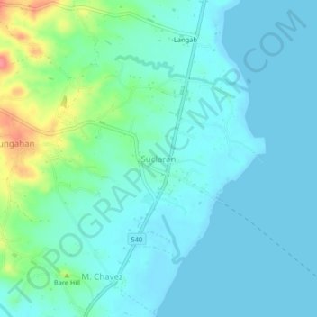 Mappa topografica Suclaran, altitudine, rilievo