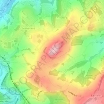 Mappa topografica Castle Hill, altitudine, rilievo