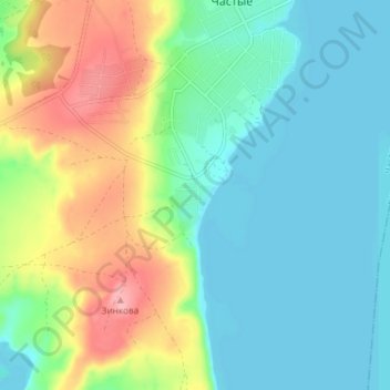 Mappa topografica Primor'ye, altitudine, rilievo