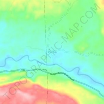 Mappa topografica Pocto, altitudine, rilievo