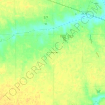Mappa topografica Farmingdale, altitudine, rilievo