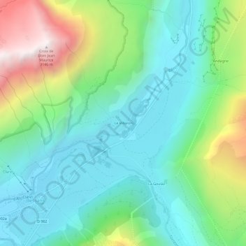 Mappa topografica Le Villaron, altitudine, rilievo