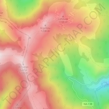 Mappa topografica Quinto Real, altitudine, rilievo