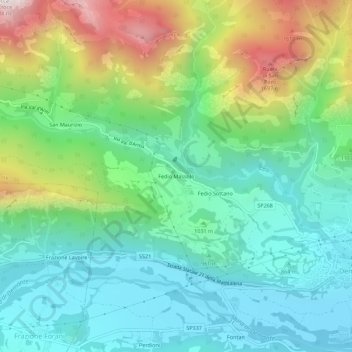 Mappa topografica Fedio Massolo, altitudine, rilievo