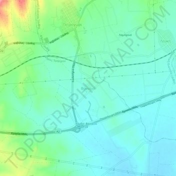 Mappa topografica Βανιάνο, altitudine, rilievo