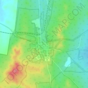 Mappa topografica Tarnagulla, altitudine, rilievo