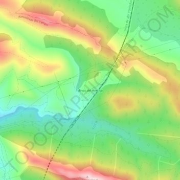 Mappa topografica Minas del Horcajo, altitudine, rilievo