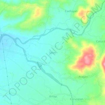 Mappa topografica Sisim, altitudine, rilievo