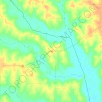 Mappa topografica Clay, altitudine, rilievo