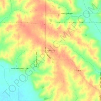 Mappa topografica Galesburg, altitudine, rilievo
