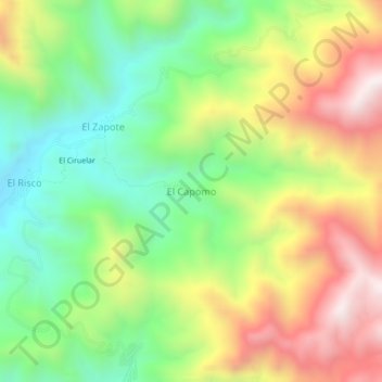 Mappa topografica El Capomo, altitudine, rilievo