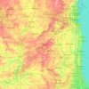 Mappa topografica Walworth, altitudine, rilievo