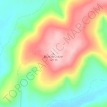 Mappa topografica Blue Mountain, altitudine, rilievo