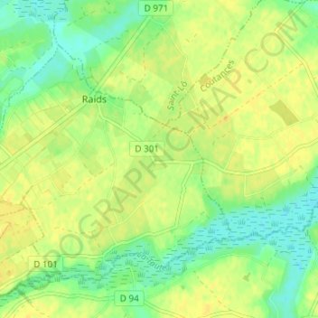 Mappa topografica Le Village Pacary, altitudine, rilievo