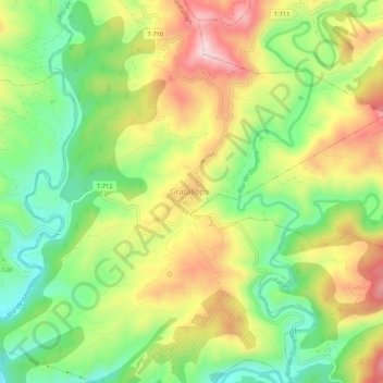 Mappa topografica Gratallops, altitudine, rilievo