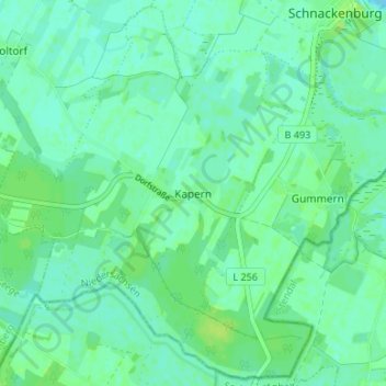 Mappa topografica Kapern, altitudine, rilievo