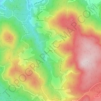 Mappa topografica Fayot, altitudine, rilievo