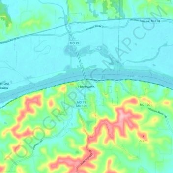 Mappa topografica Hermann, altitudine, rilievo