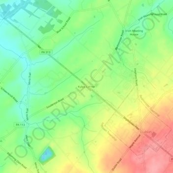 Mappa topografica Kulps Corner, altitudine, rilievo