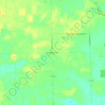 Mappa topografica Stafford Center, altitudine, rilievo