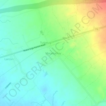 Mappa topografica Macabaclay, altitudine, rilievo