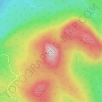 Mappa topografica Mont Pointu, altitudine, rilievo