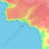 Mappa topografica Kynance Cove, altitudine, rilievo
