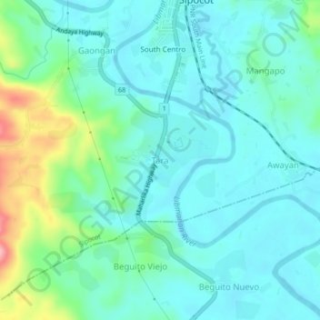 Mappa topografica Tara, altitudine, rilievo
