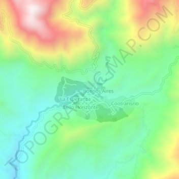 Mappa topografica Gaitan, altitudine, rilievo