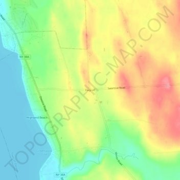 Mappa topografica Degroff, altitudine, rilievo