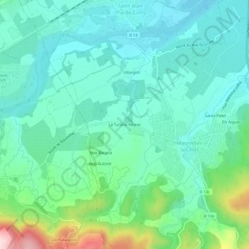 Mappa topografica La Tuilerie Neuve, altitudine, rilievo